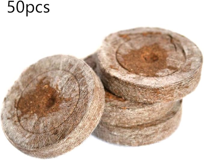 100 Pcs Seedling Soil Block 30mm Peat Pellets Seeds Plant Starting Plugs Compressed Nutrient Fertilizer Fiber Soil Block Seed Fertilizer Nutrient Block Peat Block for Grow Herbs Plant Flowers(#1)
