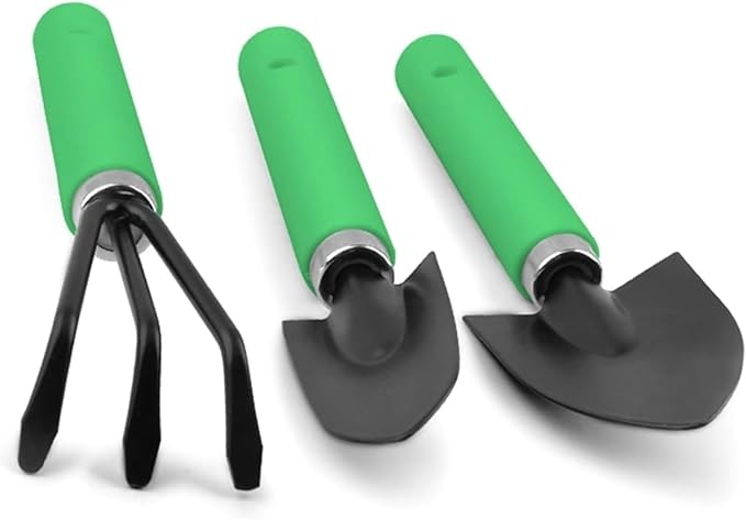 Garden ShovelGarden Trowel 3pcs Mini Garden Shovel Rake Spade Bonsai Tools Set Wooden Handle for Flowers Potted Plant Garden Tools (Color : 2)