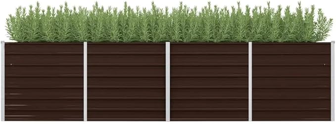 Garden Raised Planter Raised bedsGalvanized PlanterFlower BedTroughMetal PlanterRaised Garden BedBed Brown 126x31.5x30.3 Galvanized Steel