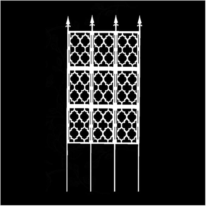 Vertical Plant Climbing Support Garden Trellis with Privacy Screen Outdoor Plastic-Coated Steel Pipe Grid Screen Shelf for Climbing Plants VinesWhite85 * 190cm