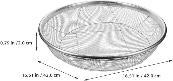 Baluue Dirt Garden Sieve Soil Sifter Stainless Steel Sifting Pan Soil Sand Sieve Compost Sifter for Compost Dirt and Potting Soil