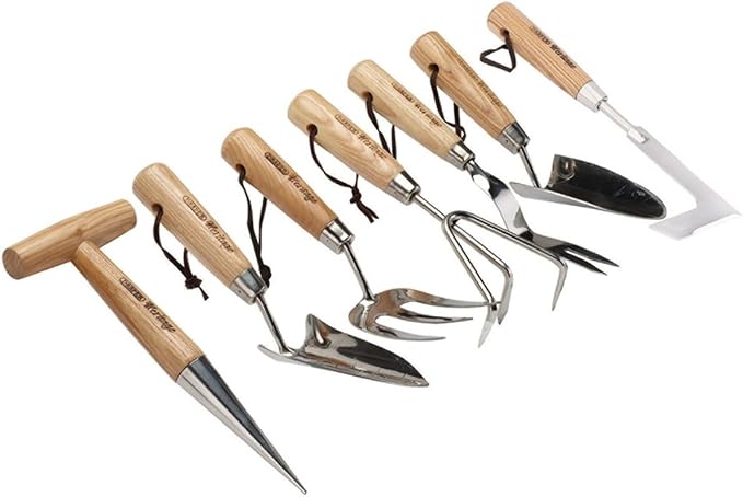 Draper 09000 Heritage Stainless Steel Garden Tool Set with Ash Handles (7 Piece)