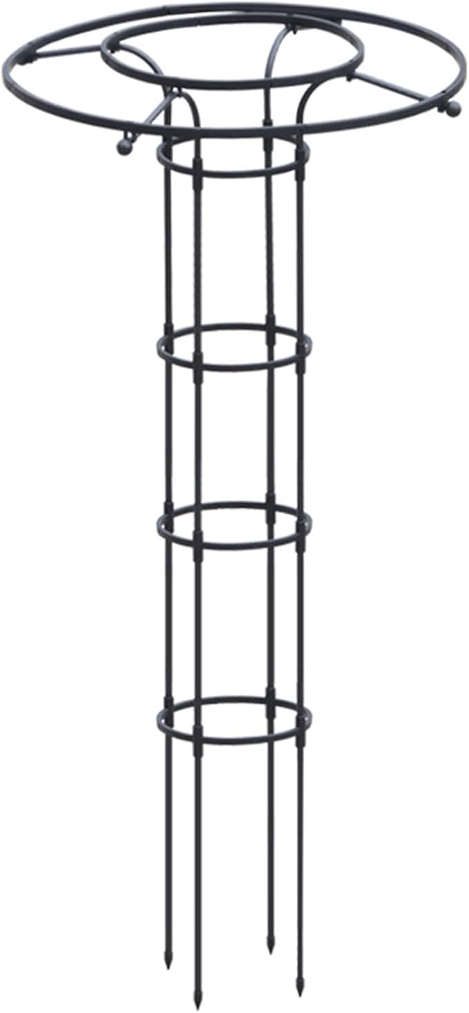 Vertical Garden Trellis for Climbing Plants Outdoor H 110cm 145cm 180cm 215 cm Indoor Vertical Metal Umbrella Plant Trellis for Patio Backyard(Black4.6ft)