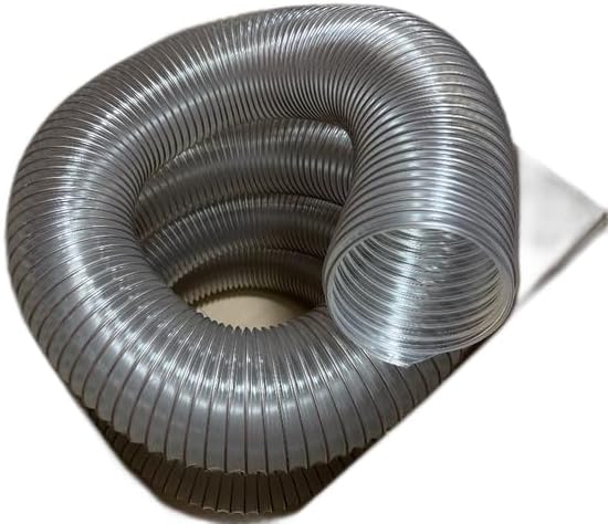 Flexaust 10 Feet of 7 Inch FLX-Thane MD Polyurethane Clear Flexible Leaf Vacuum Grass Catcher vac Hose