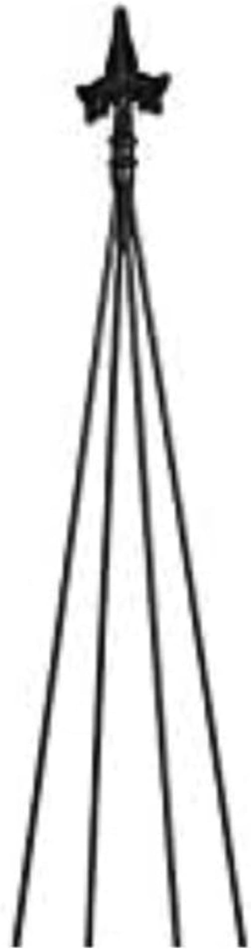 Fleur-De-Lis Wrought Iron Trellis for Climbing Plants Elegant Black Metal Garden Art for Patio Yard Décor Durable Plant Support Frame for Flowers Vines and Vertical Outdoor Landscaping