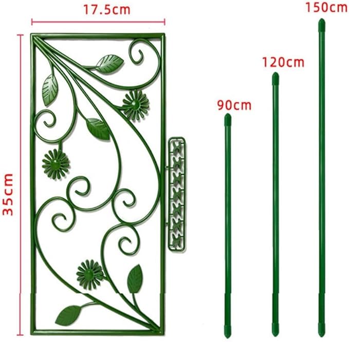 Rustproof Garden Trellis Climbing Plants - Plastic Support Frame Vegetables &amp Flowers - Indoor &amp Outdoor Use (120 x 38 cm)(90 * 58cm)