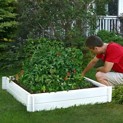 New England Hudson Raised Garden Beds Set of 2 4'L x 4'W x 11 H White Vinyl Planters for Flowers Vegetables Sandbox Durable Weather-Resistant Raised Garden Boxes Easy Assembly