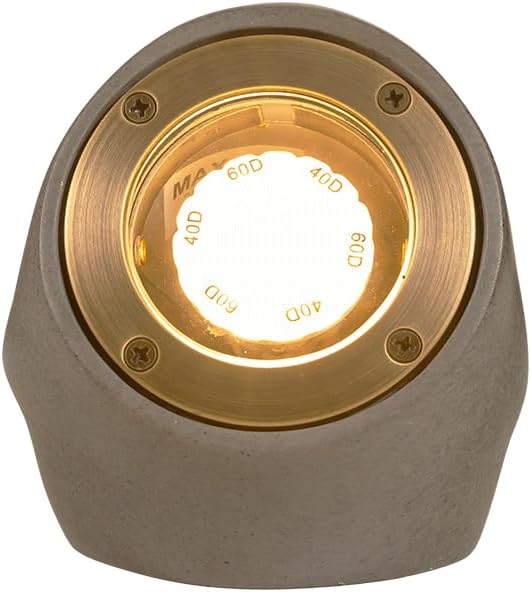 VOLT 12V Decorative Rock Outdoor Spotlight (Gray) with 4W 2700K Warm White 300 Lumen MR11 LED Bulb for Low Voltage Landscape Lighting in Garden Yard Lawn or Flower Bed