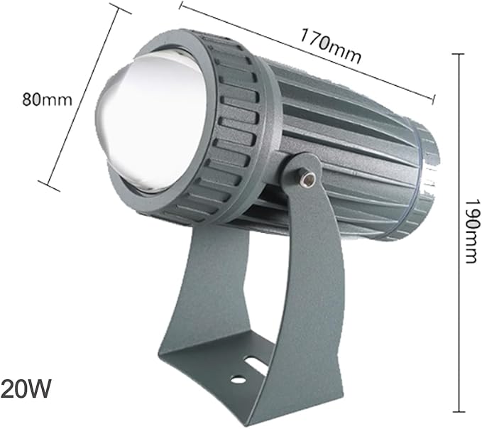 10W Led Spot Lights - Landscape Lamps AC 220V Led Beam Light Outdoor Wall Lamp IP67 Waterproof Narrow Beam Spotlight 180° Adjustable Bracket Ground Light(Warm White20W)