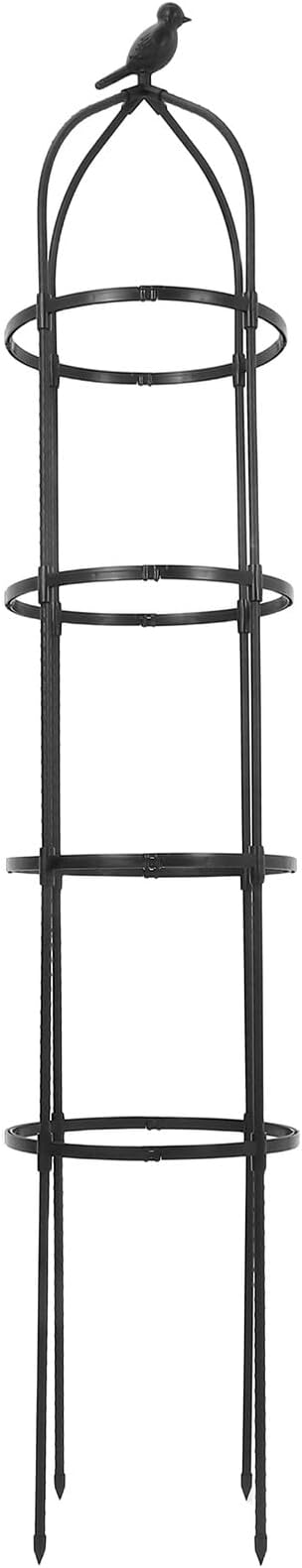 Garden Trellis Metal Climbing Plant Support Outdoor Yard Decor with Bird Design Φ31.7cm Diameter 175cm Height Heavy Duty Pergola for Roses and Vegetables