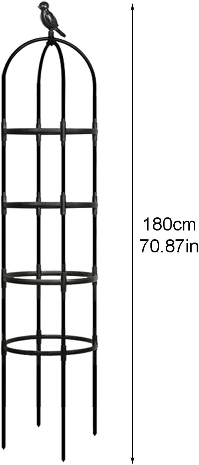 Garden Obelisk Trellis Tower Obelisk Garden Trellis Metal Plant Flower Trellises for Climbing Plants Outdoor Lightweight Plant Tower for Clematis Vine Support Outdoor Indoor(Black)