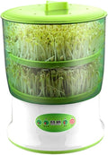 Bean Sprouts Grow Kit 2-Tier Large Capacity Seed Sprouting Kit with 360° Spray 3 Modes for Indoor Gardening Green Sprout Growing
