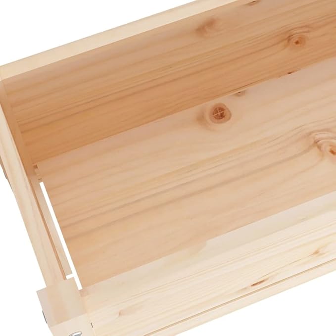Solid Wood Planter Box for Outdoor Gardening Large Pine Flower Bed Vegetable Growing 43.3x12.2x27.6