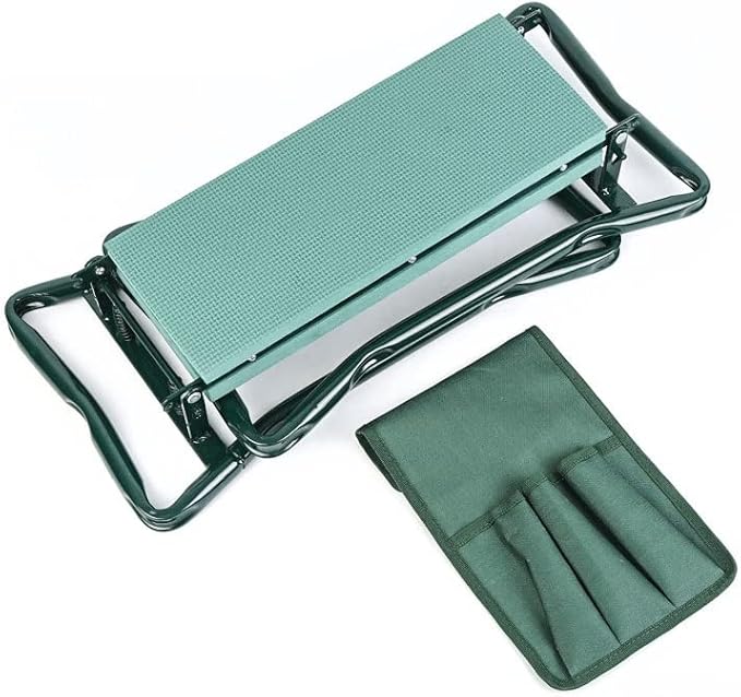 KANDUO Folding Garden Kneeler Stool Kneeling Seat Bench Stool Portable Gardener Kneeler Seat with Tool Pouches &amp EVA Foam Pad for Outdoor Gardening