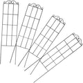 Alasum 4pcs Plant Climbing Support Trellis Frame Metal Garden Vines Rack for Potted Plants Indoor Outdoor Decorative Climbing Flower Rack 50x15cm Black