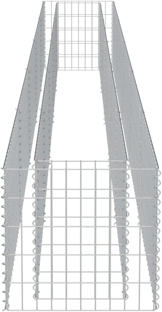 Gabion Raised Bed Gardening Box Patio planters Garden beds Outdoor Raised Flower Bed Suitable for Nursery Orchard Arboretum Corridor Galvanized Steel 177.2x19.7x19.7