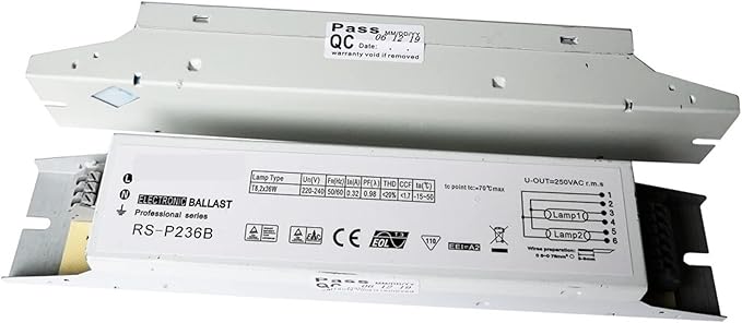 2pcs 110V/220V 50-60Hz 2X36W T8 2 Lamp Electronic Ballast RS-EU236B RS-P236B Ballast(220V)