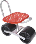Garden Stool with WheelsAdjustable Height 22-36cmGardening Seat Bearing 150kgfor Orchards Farms(Red2 Wheels)