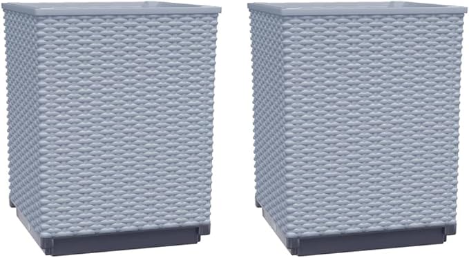 Planters 2 pcsIndustrial Rustic PlantersVegetable PlantersPlant Privacy FenceBackyard Raised BedsHerb Plantersfor PlantingPatioYard DecorationLight Gray 11.8x11.8x14.6 Polypropylene