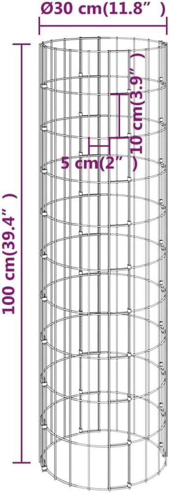 Circular Gabion Raised Beds 4 pcs ?11.8x19.7/39.4/59.1/78.716.95 KG152023