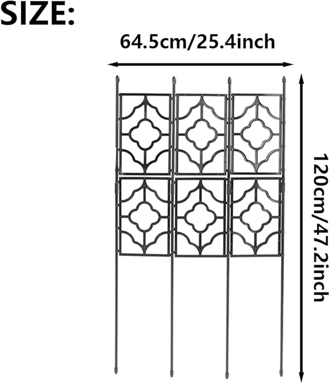 Outdoor Garden Trellis Plastic Coated Galvanized Fence Panel Durable Flowers Stands Support for Climbing Rose Vegetable Flower120cm