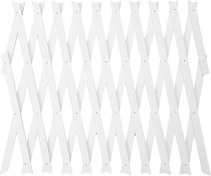 Happyyami Indoor/Outdoor Wooden Fence Panel Garden Trellis Lattice Wall Decor Animal Barrier Plant Support