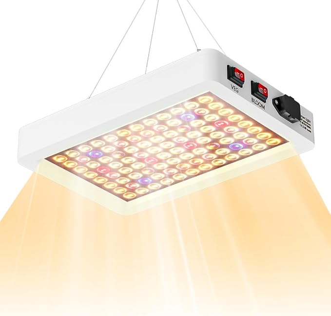 1000W Plant Lamps Sunlight-Simulated Full Spectrum Dimmable Grow Lights with High-Efficiency Diodes for Indoor Plants Germination Seedling/Fruiting Hydroponic Natural Light for Supplemental Lighting