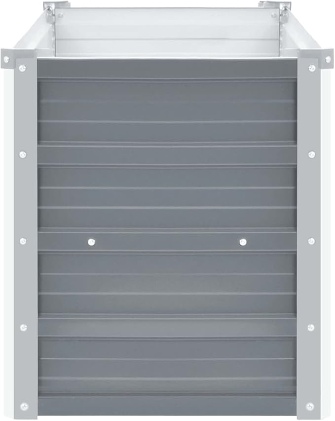 Garden Raised Bed Galvanized Steel 39.4 x 15.7 x 17.7 Gray SH141770A