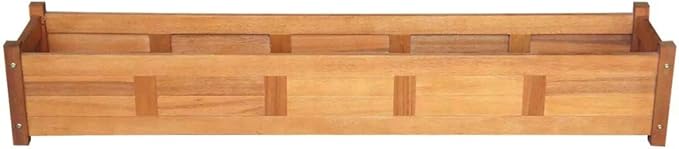 Garden Planter Raised Bed Acacia Wood Patio Flower Plant Vegetable Bed with Slatted Bottom Wooden Lawn Backyard Outdoor Patio DIY Decor 59 x 11.8 x 9.8