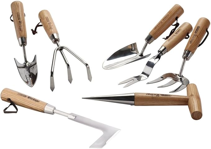 Draper 09000 Heritage Stainless Steel Garden Tool Set with Ash Handles (7 Piece)