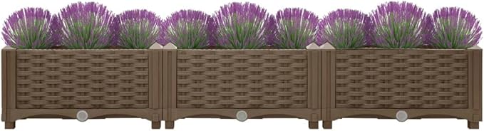 Raised Bed Garden planters Outdoor planters Suitable for Growing Vegetables Flowers Herbs and Succulents 47.2x15.7x9.1 Polypropylene