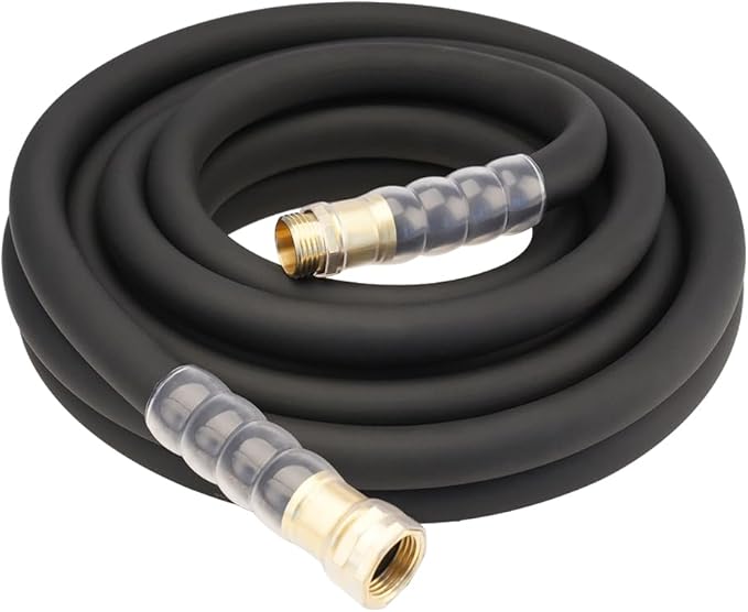 Heavy Duty Premium Garden Hose 25ft x 3/4 300PSI Working 1000PSI Burst Hybrid Rubber Water Hose with Transparent Swivel Handle - Hot/Cold Water - Five Layered Braiding with Brass fittings (Black)