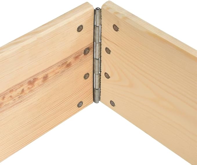 Pallet Collar 31.5x47.2 Solid Pine Wood Stackable Foldable Design Hinged Galvanized Metal Corners 0.79 Thick Board for Storage Transport Raised Garden Bed