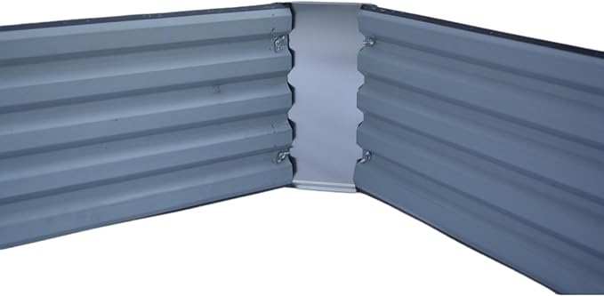 4ft x 4ft Galvanized Raised Garden Bed Horticultural Planting Box Metal Planter Boxes Outdoor Suitable for Plants Flowers Vegetables Herbs Fruits Dark Grey