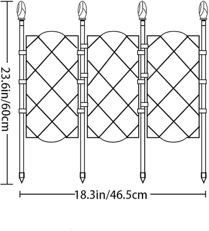 Black Garden Trellis for Climbing Plants35in53in Tall Plant Trellis Frame for Potted PlantsTall Plant Trellis Frame for Climbing Vines Flower Vegetable Rose Indoor Outdoor Trellis ( Size : 23.6in/6