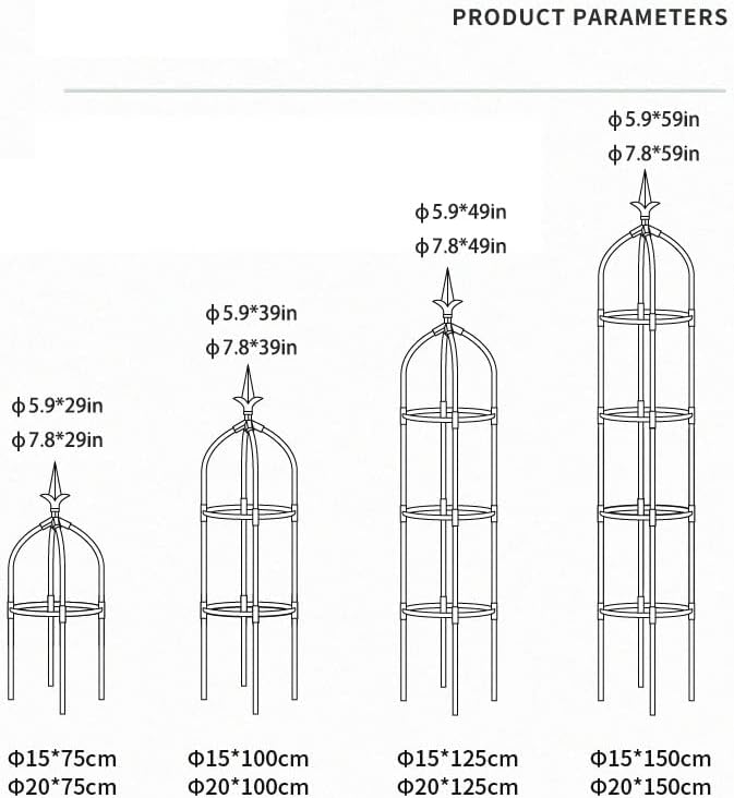 Garden Trellis for Climbing Plants Plant Support Cage Tower Obelisk Plant Support Indoor Potted Plant Plant Trellis for Climbing Vines Tomato Flower Vegetable Rose