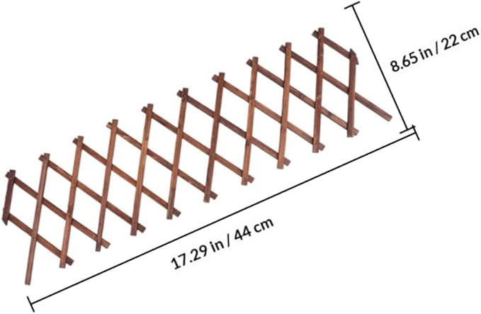 Expandable Wooden Plant Climb Support Trellis for Garden and Patio Carbonized Anti-Corrosion Wood Thickened 0.9cm Mesh Wall Frame 44cm X 22cm Outdoor Vine Climbing Fence