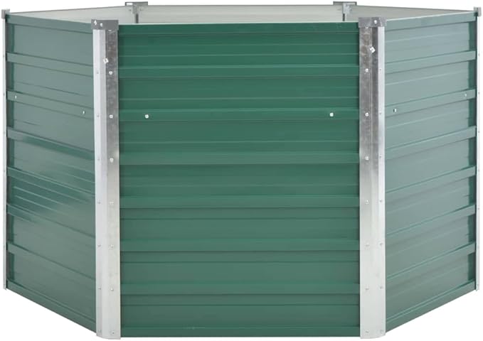 Galvanized Raised Garden Beds Outdoor Metal Planter Boxes for Planting Vegetables Flowers Herbs and Fruits 50.8x50.8x30.3 Green