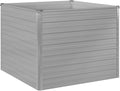 vidaXL Planter 100 x 100 x 77 cm Galvanised Steel Grey Balcony Garden Flower Box