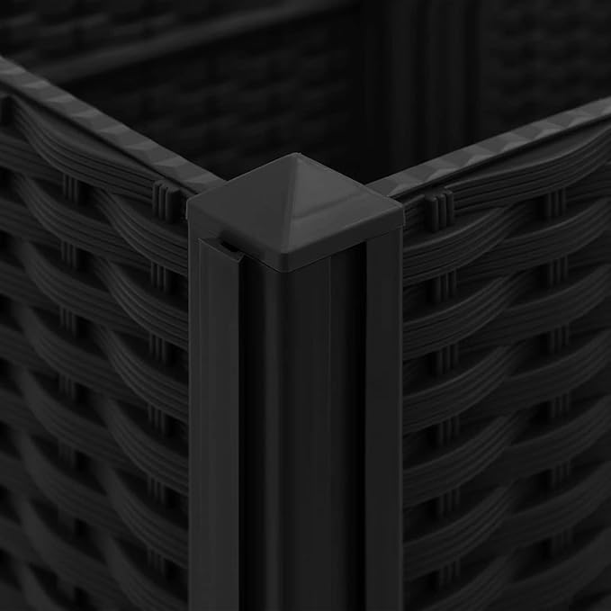 Raised Bed Durable Black Polypropylene Planter Box for Outdoor Gardening Vegetables Herbs and Flowers