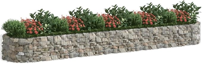 Galvanized Raised Garden Bed 196.9 x 39.4 x 19.7 Silver Garden Raised Bed Flower Planter Box for Outdoor Patio Planters and Vegetable Garden Bed