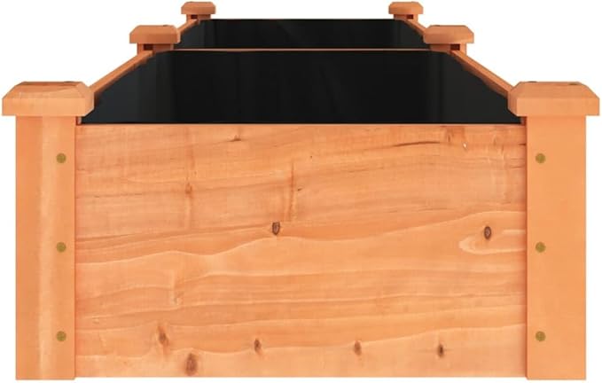 Large Garden Raised Bed Brown Solid Fir Wood Outdoor Planter for Vegetables Flowers Herbs 94.5x17.7x9.8 Inch Rectangular Garden Bed
