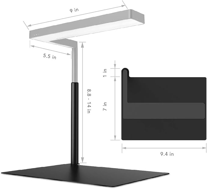 ONF Extension Stand Holder for Flat Nano or Flat Nano Plus Aquarium LED Light Fish Tank Plant Lamp Adjustable Tank Mount Extendable Bracket Fixture Kit (not Including The lamp) (Black)