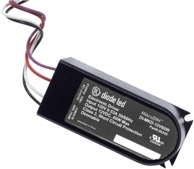 DIODE LED MIKRODIM SERIES LED DRIVER - 60 WATT CAPACITY - DIMMABLE - 120V INPUT / 24V DC OUTPUT