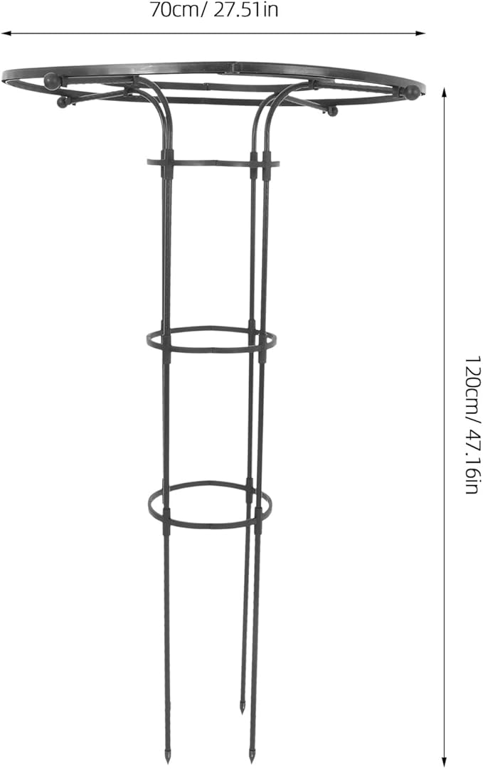 BESPORTBLE Umbrella Shaped Plant Support Trellis for Climbing Vines and Roses Easy Assembly No Tools Needed Outdoor Garden Climbing Frame Versatile Plant Protection Device Black Double Ring