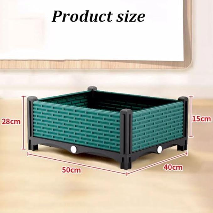 Raised Garden Bed with Wheels Outdoor Outdoor Raised Planter Box Indoor Outdoor Planters w/Self-Watering Design for Vegetables Grass Lawn Yard(B)