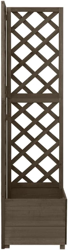 Decorative Garden Raised Bed Vegetable Planting pots Corner Trellis Planter Gray 15.7x15.7x59 Solid Fir Wood for Growing Outdoor Plants Vegetables