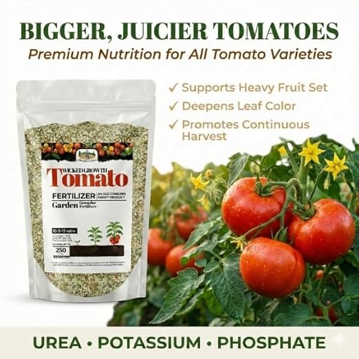 Old Cobblers Farm™ Wicked Growth Tomato Fertilizer– Prevents Blossom End Rot Boosts Fruit Flavor &amp Yield Plant Food for Heirloom Cherry &amp Beefsteak Tomatoes (5/10/15/20lbs)(15 lbs)