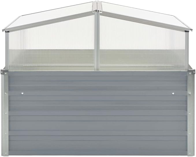 Galvanized Steel Elevated Garden Bed 39.4 in Square Stackable Raised Planter Box for Vegetables &amp Flowers Outdoor Patio Raised Bed with Adjustable Panels &amp Drainage