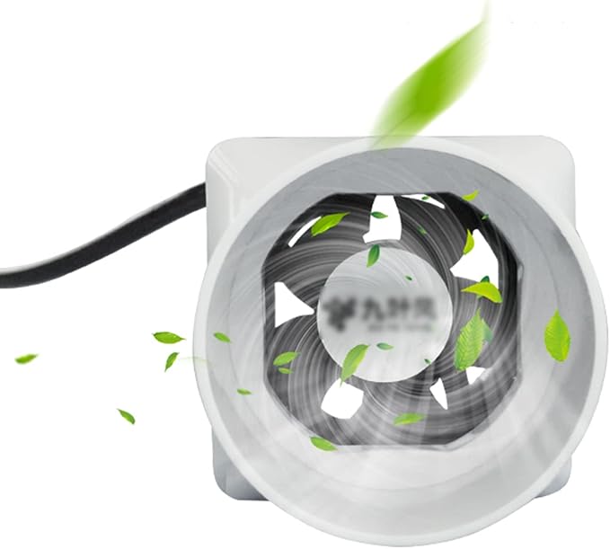2” 50mm Inline Variable Vent Duct Fan with 20mm PVC Duct 92 CFM 18W Air Diffuser Blower 12V Electronic Booster Fan for Grow Tents Hydroponics Home Use (50mm/20mm Not Adjustable Speed)
